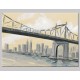 Pintura mixta "Manhattan Bridge"