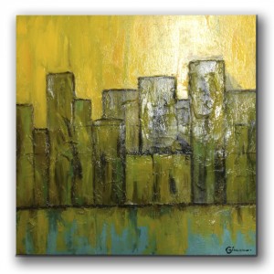 Pintura sobre lienzo "Burning city" 
